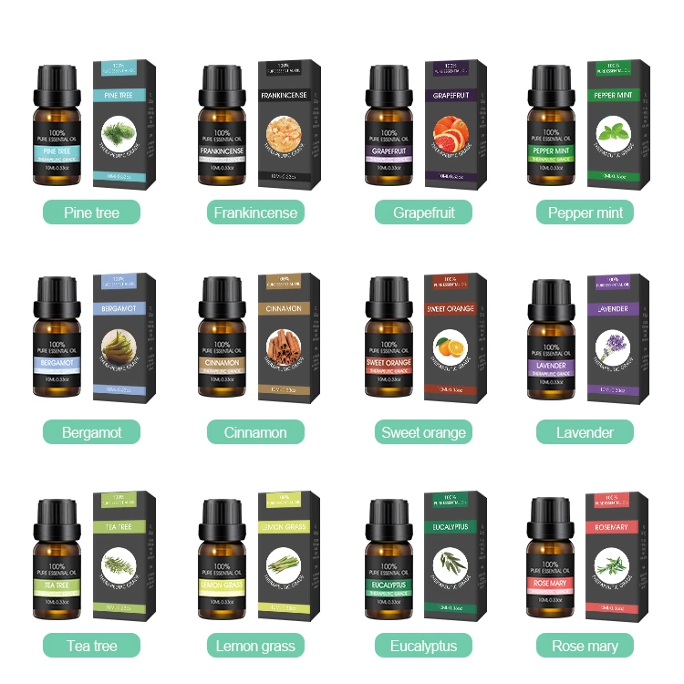 10ml ピュアエッセンシャルオイル 12本セット（商品番号：EO12）