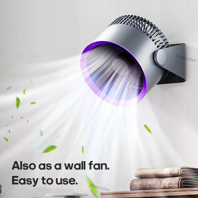 Versatile Cooling Fan: Works as Desktop or Wall Fan with Long Battery Life