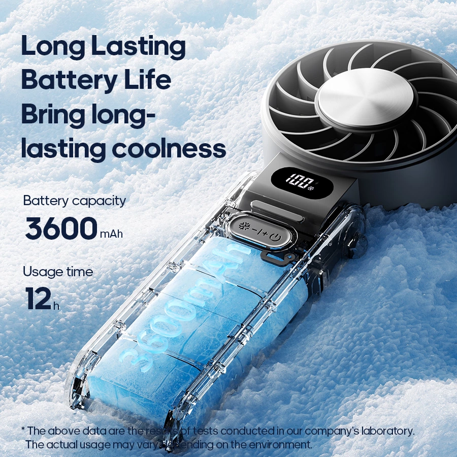 Redefine summer coolness with this handheld fan featuring low-temperature magnetic cooling technology.