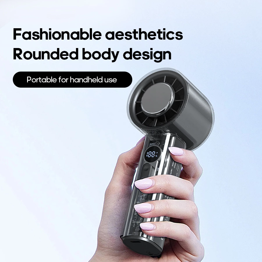 This transparent handheld fan: cool and long-lasting a stylish and powerful summer cooler