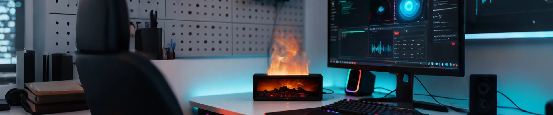 Simulated fireplace aromatherapy diffuser with flame effect & air humidification - Chaozhou Tongheng Technology