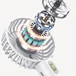 KC-F238 ローラー100段階無段階風量調整ハンディファン（スマホスタンド付属・1800mAh）