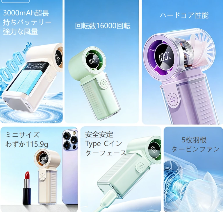 ハンドヘルドミニハイスピードファン｜掌サイズのクーリング神器、小さなボディに大きなパワー