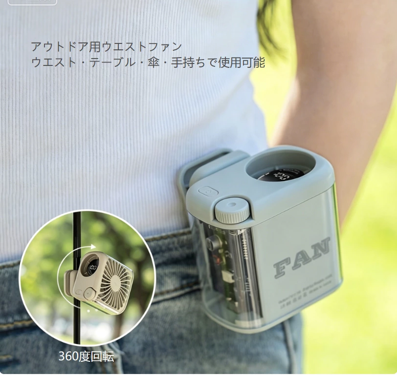 3-in-1 ミニ携帯扇風機|ネック / クリップ / ウエストマウント 3 モード、16000RPM 高速 全シーンクーリング神器